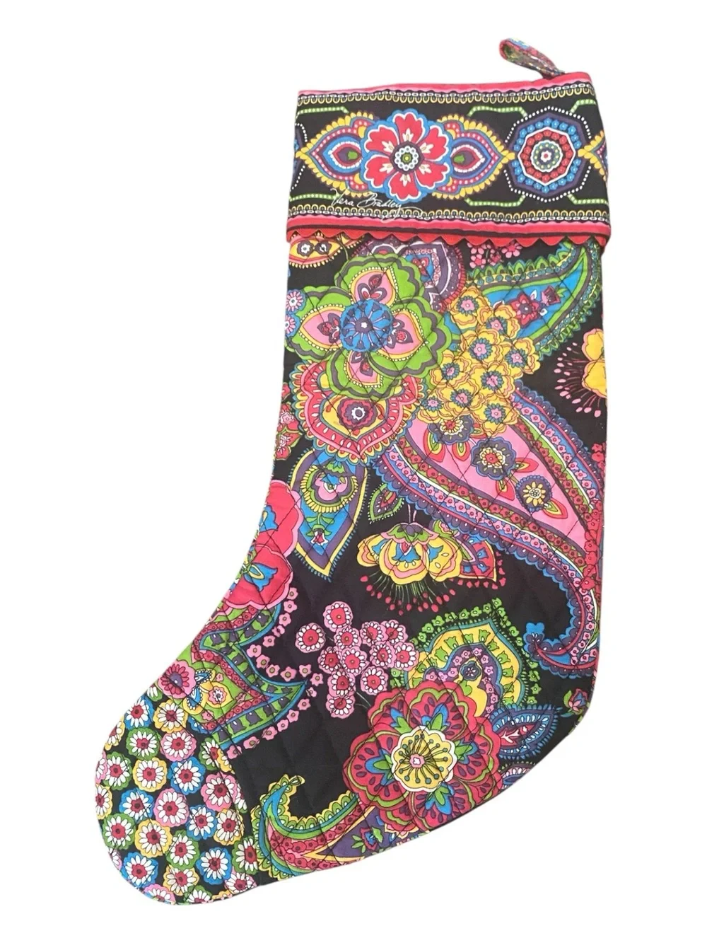 Vera Bradley Symphony In Hue Paisley Quilted Christmas Stocking Retired Pattern